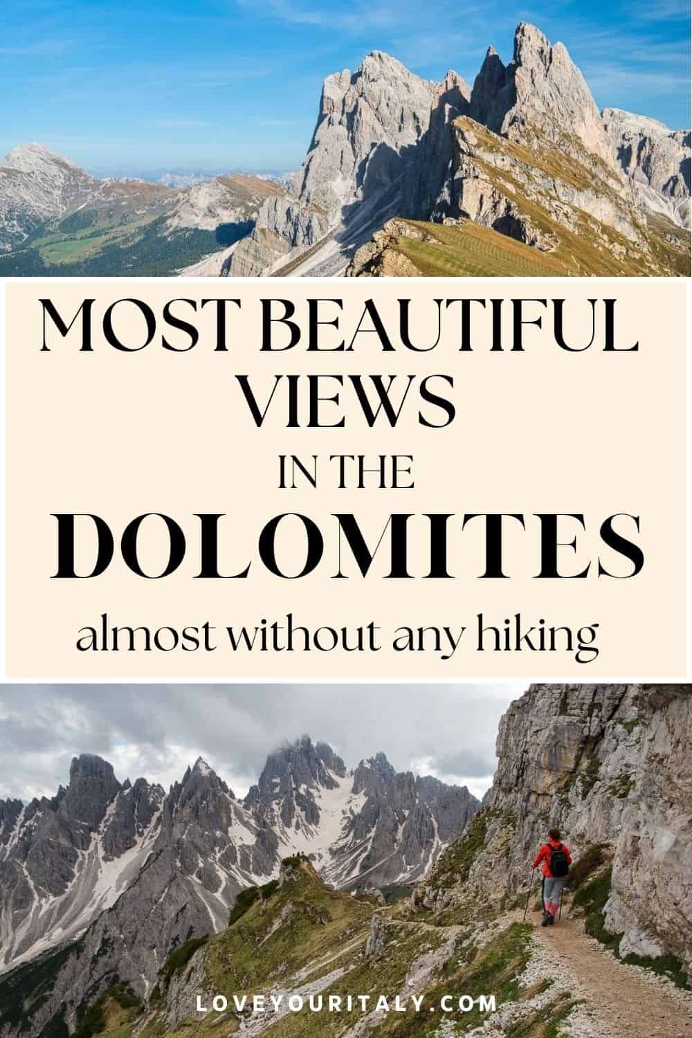 15 Best Views In The Dolomites: With Little To No Hiking 77 Dolomites Best Views | Are you looking for places with best Dolomites viewpoints? Here are 15 Dolomites Italy views - including hotels with the best views!