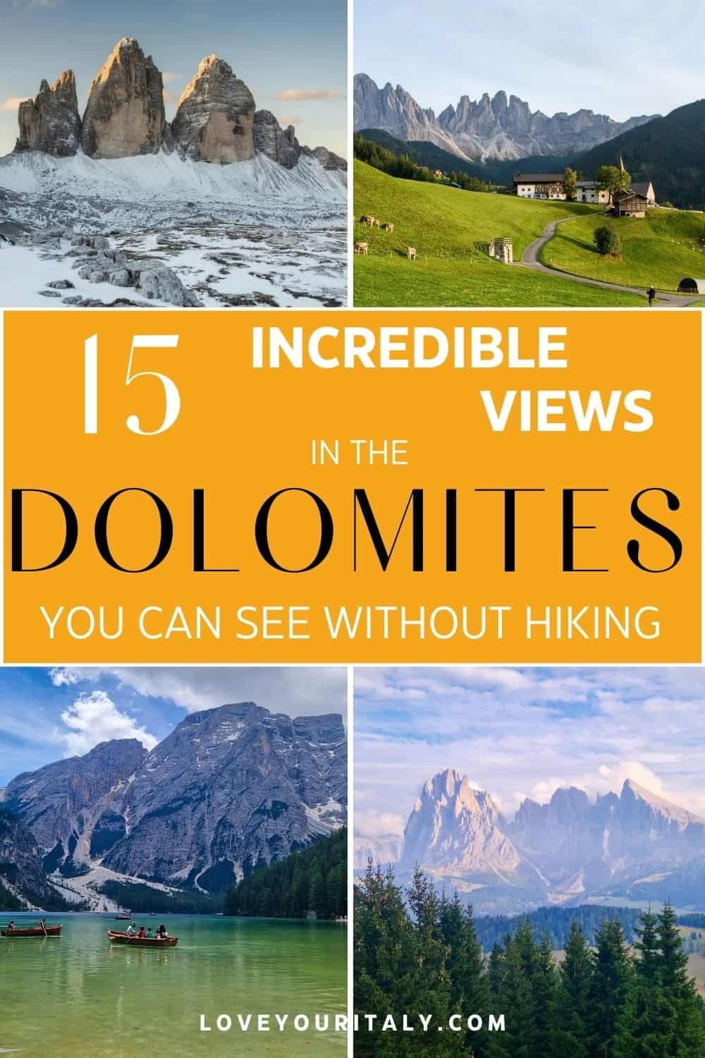 15 Best Views In The Dolomites: With Little To No Hiking 78 Dolomites Best Views | Are you looking for places with best Dolomites viewpoints? Here are 15 Dolomites Italy views - including hotels with the best views!